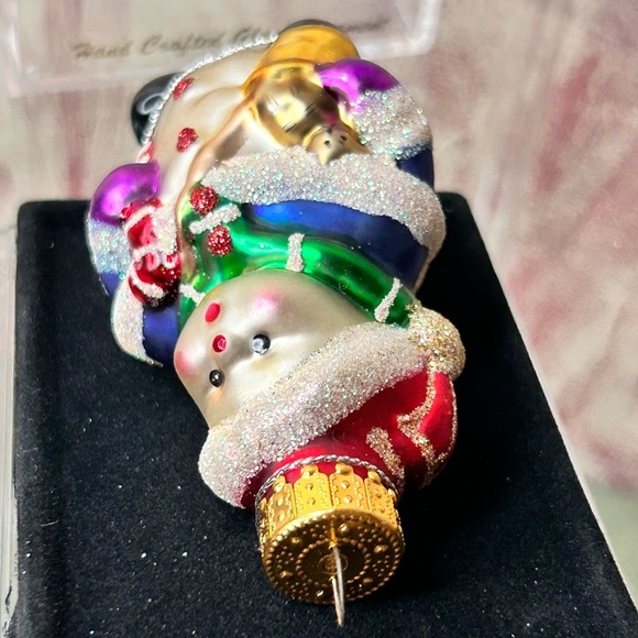 Vintage Christmas Ornament Handcrafted Glass Jeweled‎ Snowman Unique Treasures - Picture 11 of 17